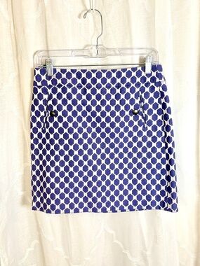 LOFT Periwinkle Geo Print Mini Skirt Petite Size 4P | Preppy Coastal Chic